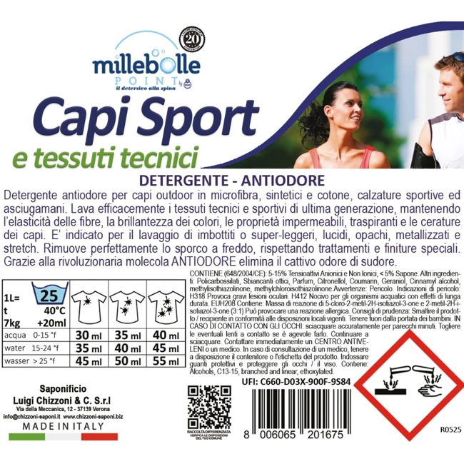 Vendita online Detersivo per bucato capi sport tecnici e sintetici con rubinetto da 3 Kg.